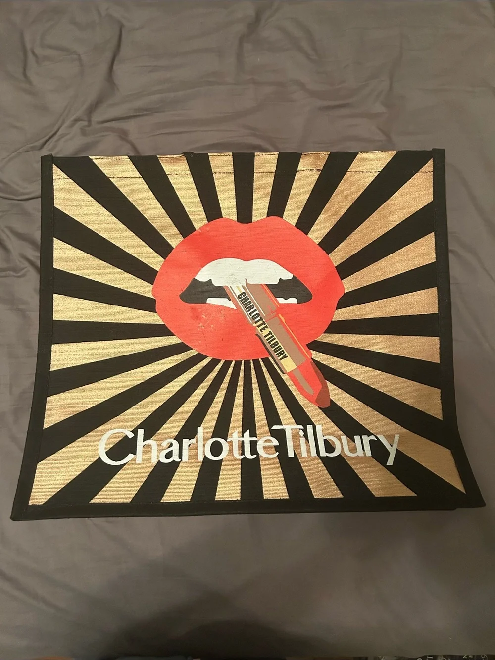Charlotte Tilbury Black Gold Cosmetic Tote